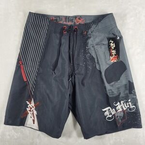 Da‎ Hui Board Shorts Men's 33 Black Swim Trunks Beach Pool Hawaiian Skull NWT